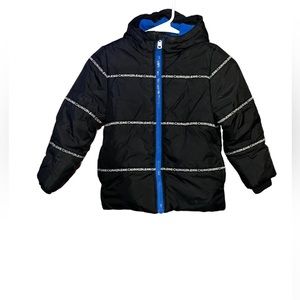 Calvin Klein Boys Hooded Logo-Tape Bubble Jacket